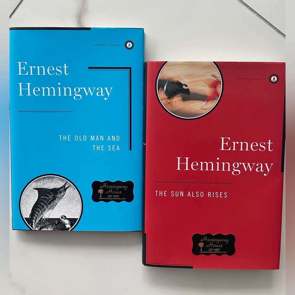 Ernest Hemingway Book Set -The Old Men and the sea, The Sun also rises hardcover